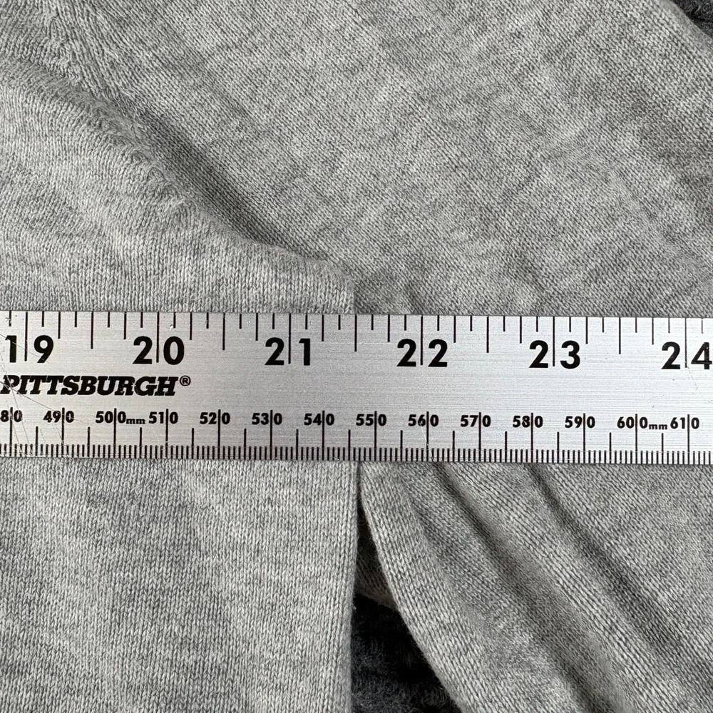 Nautica Mens Medium Heather Gray Quarter Zip Mock Neck Knit Sweater Logo 3930